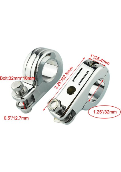 32MM Krom Stili 32MM C Kütük Çarpışma Çubuğu Motor Koruma Otoyol Ayak Peg Kelepçeleri Harley Davidson Çoğu Motosiklet Için Montajlar (Yurt Dışından)