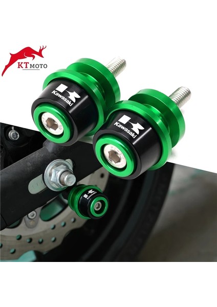 10MM Yeşil Stil 2022 Yenı Motosiklet Salınım Kolu Makara Kaydırıcı Standı Vidalar Kawasaki Z650 Z800 Z900 Z1000 Z1000SX Nınja 650 ZX6R ZX10R (Yurt Dışından)