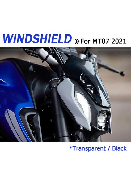 Siyah Stil Motosikletler Yeni Aksesuarlar Ön Cam Ön Cam Hava Rüzgar Deflektörü Yamaha Mt-07 MT07 mt 07 mt Siyah ve Şeffaf (Yurt Dışından) fiyatları