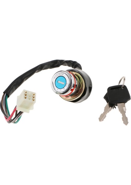 Araba Motosiklet 6 Telli Ilug Ateşleme Anahtarı 2 Tuş (Yurt Dışından)