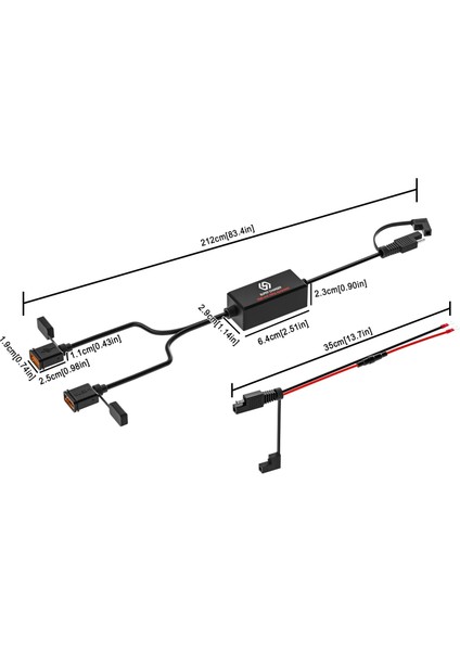 Çift USB Bağlantı Noktası Stili Motosiklet USB Hızlı Şarj Cihazı Sae - USB Adaptörü Hızlı Bağlantı Kesme Fişi Su Geçirmez 36W Qc3.0 Hızlı Şarj 3.0 Dahili Akıllı Çip (Yurt Dışından)