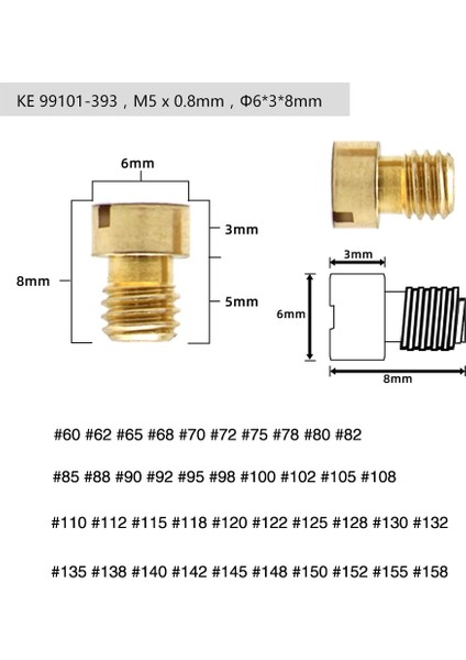 A01 Stili Scl Moto Motosiklet Karbüratör Carb Ana Jet Kiti Keihin Fcr Oko Koso Pe Pwk Karbüratör Cv Cvk Cvvd Fcr Pwk Va Vb ve (Yurt Dışından) modelleri