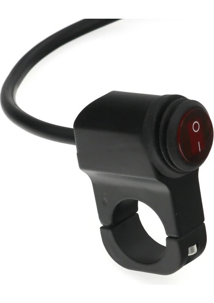 FZ2174-SIYAH2 Stili Moflyeer Motosiklet Suya Dayanıklı Alüminyum Alaşımlı Anahtarlar Gidon Far Anahtarı ve Kırmızı LED Işıklı 3 Tel (Yurt Dışından)