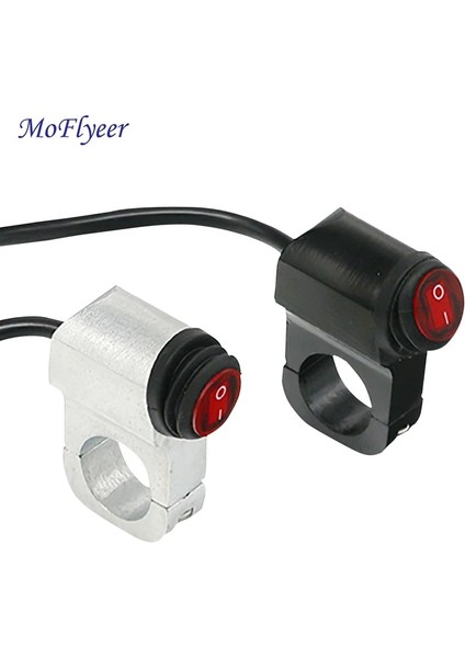 FZ2174-SIYAH2 Stili Moflyeer Motosiklet Suya Dayanıklı Alüminyum Alaşımlı Anahtarlar Gidon Far Anahtarı ve Kırmızı LED Işıklı 3 Tel (Yurt Dışından) fiyatları