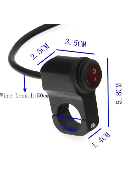 FZ2174-SIYAH2 Stili Moflyeer Motosiklet Suya Dayanıklı Alüminyum Alaşımlı Anahtarlar Gidon Far Anahtarı ve Kırmızı LED Işıklı 3 Tel (Yurt Dışından) modelleri