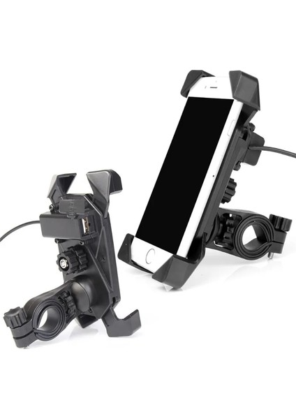 1 Adet Abs Motosiklet Şarj Cihazı Cep Telefonu Montaj Tutucu Kelepçe Elektrikli Bisiklet Scooter Atv Gps Tutucu Evrensel Için USB Şarj Cihazı ile (Yurt Dışından)