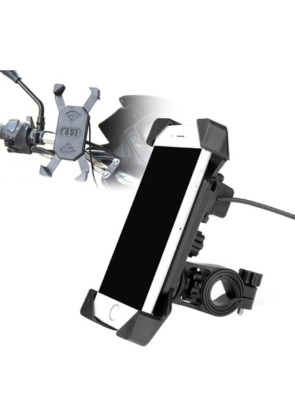 1 Adet Abs Motosiklet Şarj Cihazı Cep Telefonu Montaj Tutucu Kelepçe Elektrikli Bisiklet Scooter Atv Gps Tutucu Evrensel Için USB Şarj Cihazı ile (Yurt Dışından) fiyatları