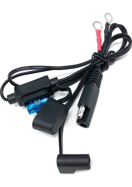 60CM 18AWG Sae Konnektör Kablo Halka Terminali Pil Şarj Cihazı Hızlı Bağlantı Sae Uzatma Kablosu Motosiklet Araba Traktör 15A Sigorta (Yurt Dışından)