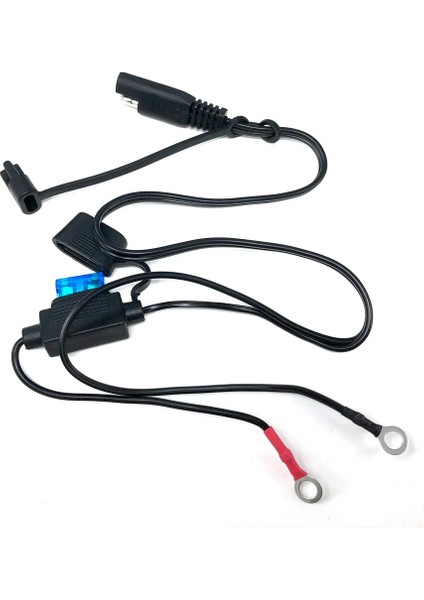 60CM 18AWG Sae Konnektör Kablo Halka Terminali Pil Şarj Cihazı Hızlı Bağlantı Sae Uzatma Kablosu Motosiklet Araba Traktör 15A Sigorta (Yurt Dışından)