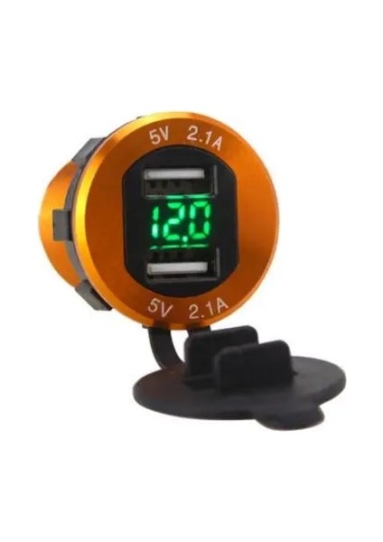 Mavi Stil 2.1A Voltmetre Kablolu In-Line 10A Sigorta Çift USB Şarj Soketi Araba Tekne Deniz Motosikleti Için Su Geçirmez Güç Çıkışı (Yurt Dışından) fiyatları