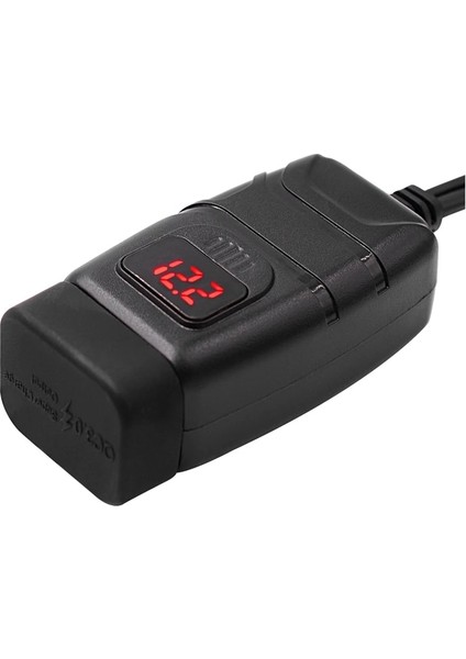 Kırmızı LED Stili Lmodri Motosiklet Araca Monte Şarj Cihazı Su Geçirmez Çift Qc 3.0 Hızlı Şarj 12V Telefon Şarj Cihazı Voltmetre Anahtar Adaptörü (Yurt Dışından)