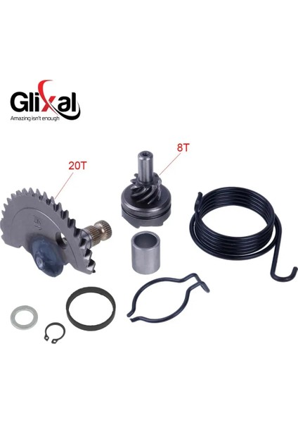 Çin 139QMA 139QMB Scooter Moped Atv (20T + 8t) Için Rölanti Dişli Setleri ile Glixal Gymm Kick Start Mili (Yurt Dışından)
