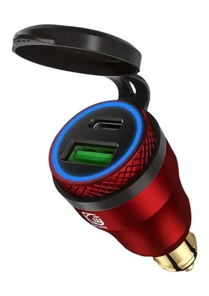 Mavi Işık 2 Tarzı Su Geçirmez Pd Tip C + USB Qc 3.0 Güç Soketi Hızlı Şarj Bmw Motosiklet Dın Fiş Adaptörü Için Sıcak Satış (Yurt Dışından)