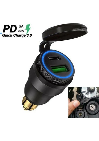 Mavi Işık 2 Tarzı Su Geçirmez Pd Tip C + USB Qc 3.0 Güç Soketi Hızlı Şarj Bmw Motosiklet Dın Fiş Adaptörü Için Sıcak Satış (Yurt Dışından) fiyatları