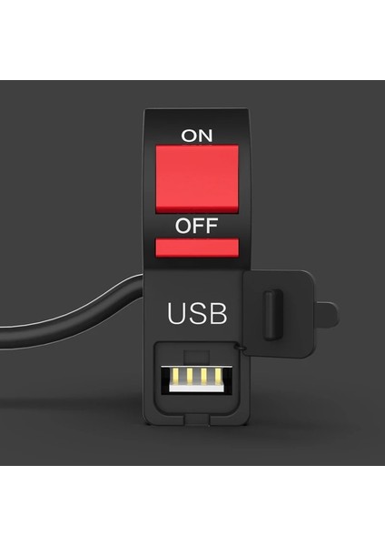 Siyah Stil 12V Evrensel Motosiklet Gidon Anahtarı "usb Şarj Cihazı ile Kapalı Düğme Anahtarı 4 Telli Su Geçirmez Konnektör (Yurt Dışından) fiyatları