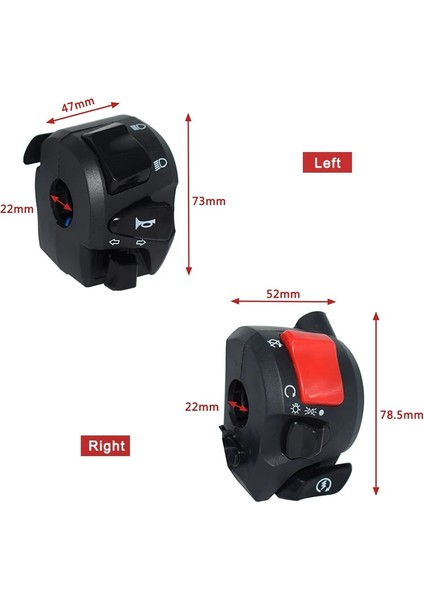 Sol Stil Gidon Motosiklet Anahtarları Sol Sağ 12V Motosiklet Gidon Anahtarı Far Korna Dönüş Sinyali Başlatma Öldürmek Için (Yurt Dışından) modelleri