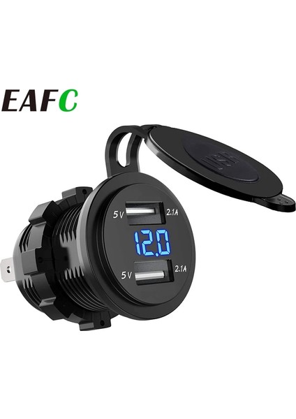 Mavi Stil Araba USB Şarj 2.1A Motosiklet Oto Kamyon Için Atv Tekne LED Işık Çift USB Soket Şarj Güç Adaptörü Çıkış Gücü (Yurt Dışından) indirimleri