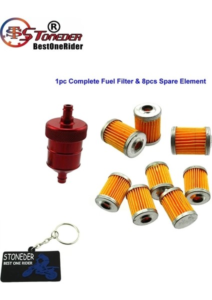 8 Adet Tarzı Stoneder Yakıt Filtresi Yedek Eleman ile Honda Yamaha Suzuki Ssr Thumpstar Arazi Motosikleti Motokros Atv Go Kart (Yurt Dışından)
