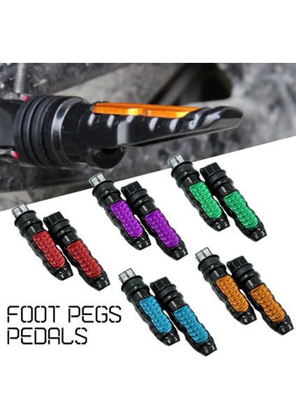Kırmızı Stil Et Evrensel Alüminyum Motosiklet Arka Yolcu Ayak Pedal Pedalları Footrest Scooter Foot-Peg Motosiklet Pedalı Modifikasyonu (Yurt Dışından) fiyatları