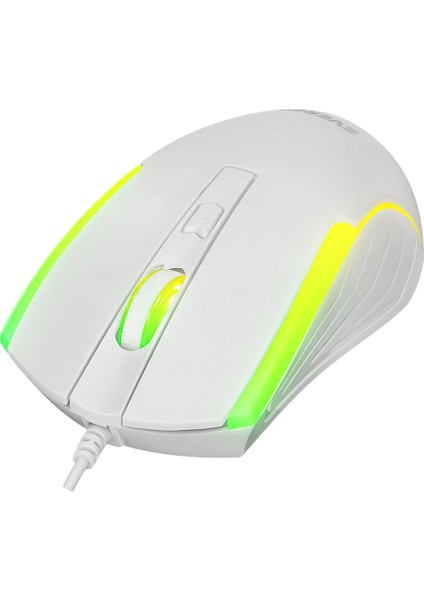 KM-198 Luminax Beyaz Gökkuşağı Aydınlatmalı Q Gaming Oyuncu Klavye + Mouse Set