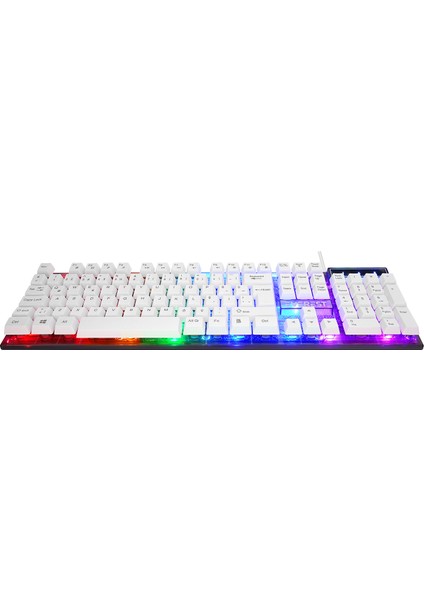 KM-198 Luminax Beyaz Gökkuşağı Aydınlatmalı Q Gaming Oyuncu Klavye + Mouse Set