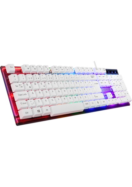 KM-198 Luminax Beyaz Gökkuşağı Aydınlatmalı Q Gaming Oyuncu Klavye + Mouse Set