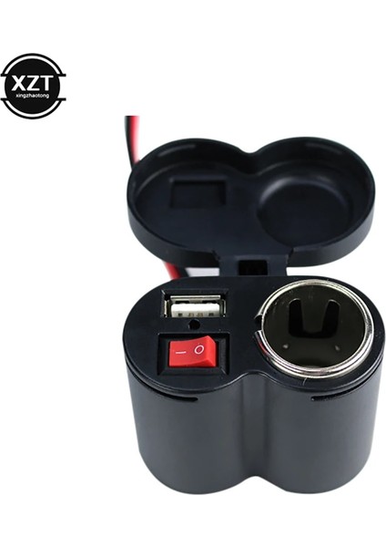 Siyah Stil Suya Dayanıklı USB Motosiklet Gidon Şarj Cihazı, Telefon Cep Telefonu Için Çakmak Adaptörlü Güç Kaynağı Soketi ile (Yurt Dışından)