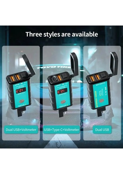 Sae B1 Stili Qcv USB Motosiklet Şarj Cihazı Hızlı Şarj Su Geçirmez Anahtarı Voltmetre ile Sae Fişi USB Tip-C Soket Moto Aksesuarları (Yurt Dışından) indirimleri