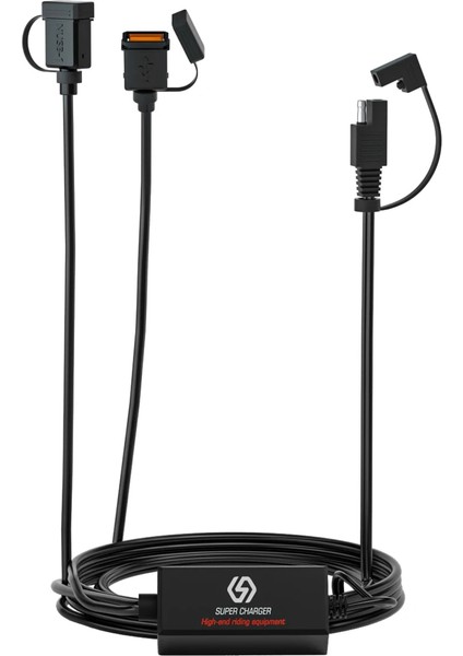 Çift USB Bağlantı Noktası Stili Motosiklet USB Hızlı Şarj Cihazı Sae - USB Adaptörü Hızlı Bağlantı Kesme Fişi Su Geçirmez 36W Qc3.0 Hızlı Şarj 3.0 Dahili Akıllı Çip (Yurt Dışından)