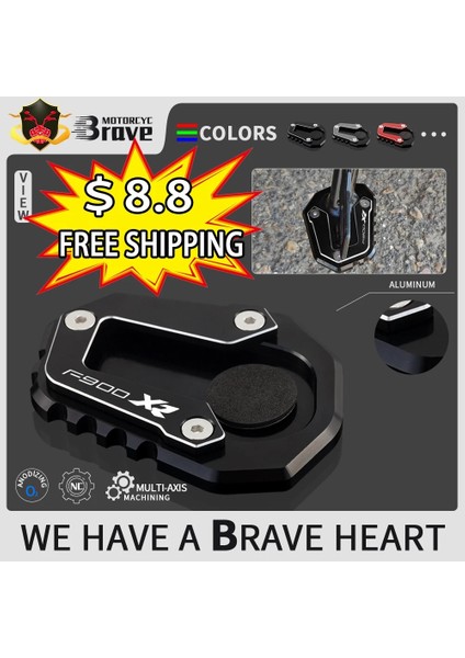 F900R Mavi Stil Bmw Için F900R F900XR F 900R 900XR Motosiklet Aksesuarları Kickstand Ayak Yan Standı Uzatma Pedi Destek Plakası (Yurt Dışından)