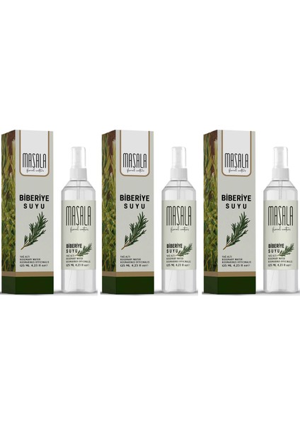 Biberiye Suyu 125 ml x 3 Adet - Rosemary Floral Water -Biberiye Suyu Sebum ve Yağ Dengeleyici Hidrosol
