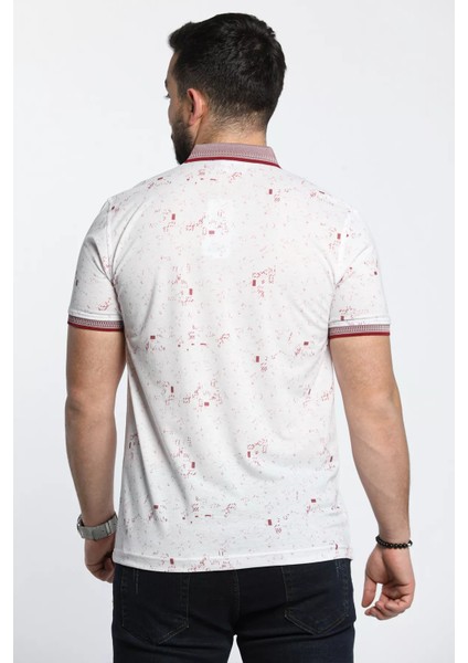 Ön Yarım Düğmeli Desenli Polo Yaka Erkek Tişört fırsatları