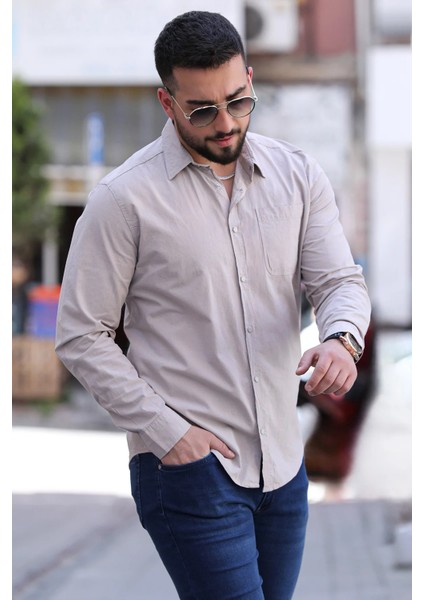 Tek Cepli Ön Çıtçıtlı Erkek Gömlek