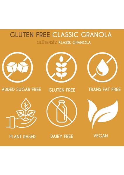 Glütensiz Klasik Granola 240 gr