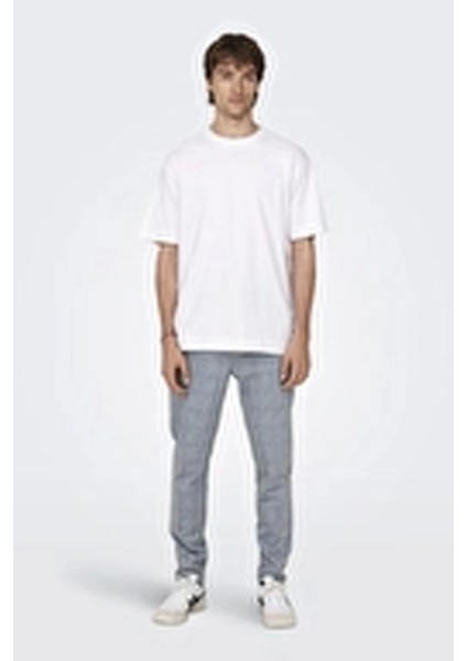 Only&sons 22022532 0 Yaka Erkek Tshirt - Beyaz fiyatları