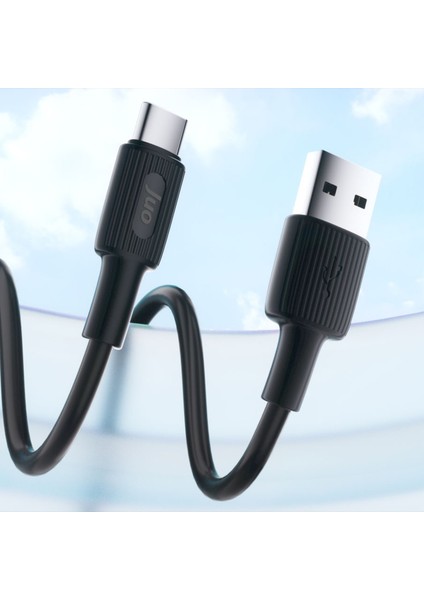 66W Usb-A To USB Type-C Silikon Hızlı Şarj ve Data Kablosu Siyah 1 Metre
