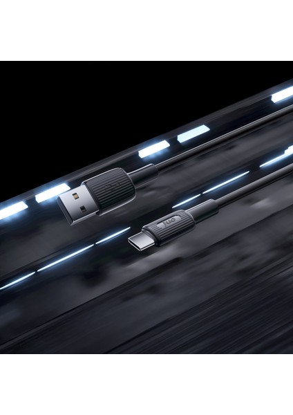 66W Usb-A To USB Type-C Silikon Hızlı Şarj ve Data Kablosu Siyah 1 Metre
