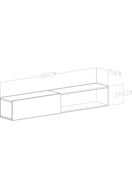 Placo Tv Ünitesi - 180 cm Duvara Monte