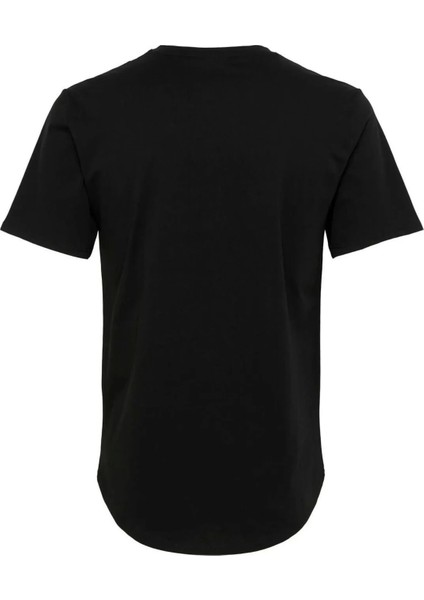 Only&sons 22002973 0 Yaka Erkek Tshirt - Siyah