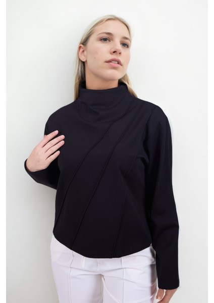 Dik Yaka Modal Kumaş Uzun Kol Bluz modelleri
