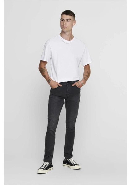 Only&sons 22002973 0 Yaka Erkek Tshirt - Ekru