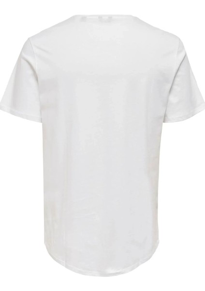 Only&sons 22002973 0 Yaka Erkek Tshirt - Ekru