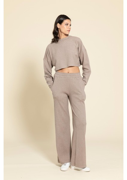 Crop Cepli Kahve Pantolon Takım fırsatları