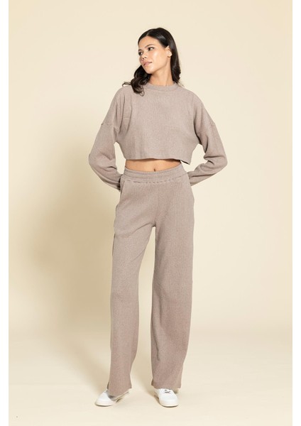Crop Cepli Kahve Pantolon Takım indirimleri