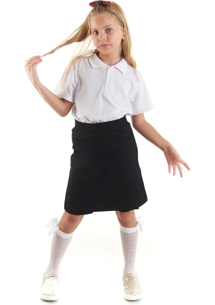 Kız Çocuk Okul Kaşkorse Beli Ipli Şort Etek AK863637 fiyatları