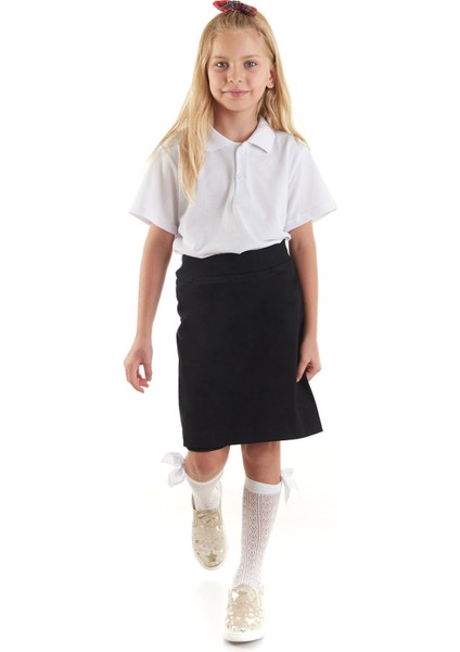 Kız Çocuk Okul Kaşkorse Beli Ipli Şort Etek AK863637 modelleri