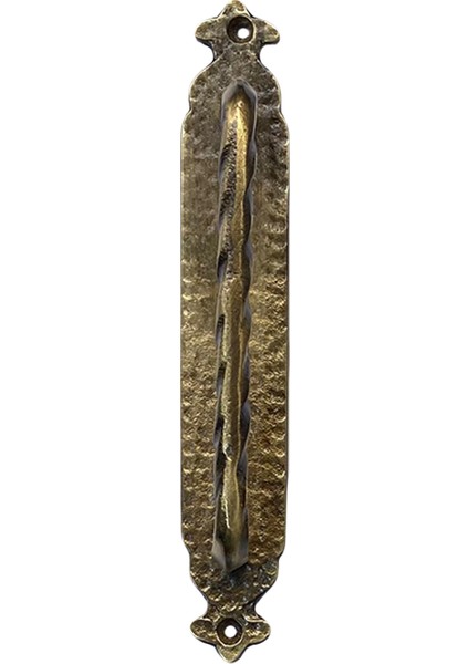 Pirinç Döküm Antik Sarı Rengi 21 cm Alt Tablalı Yüzeyden Vidalı Rustik Çekme Kol/kulp (Ömür Boyu Garanti)