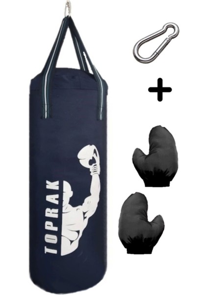 9-13 Yaş Boks Torbası 60CM Çocuk Boks Torbası Eldiven+Karabina Hediyeli Lacivert