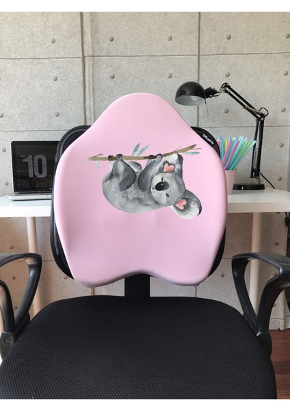 X-Large Visco Bel Destek Gamer Oyuncu Koltuk Yastığı- Pembe Koala