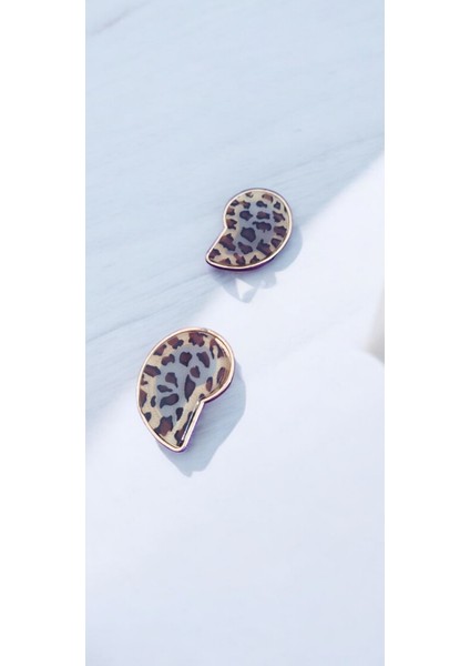 Leopar Desenli Küpe